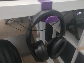 headphone hook desk mount mounted 3d print model - Mito3D