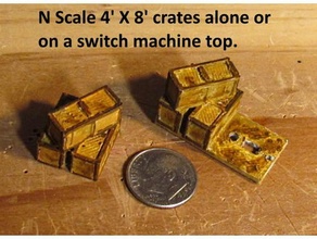 scale - 4 ft 8 wooden crates switch machine 3d print model - Mito3D