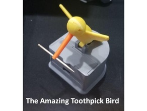 sorprendente stuzzicadenti uccello scrivania giocattolo dispenser gadget 3d print model - Mito3D
