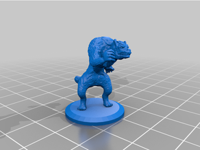 dogman v1 28mm dnd miniature pathfinder mini rpg roleplaying game tabletop gaming werewolf 3d print model - Mito3D
