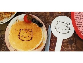 kitty coffee stencil cakedecoration cake decoration coffeestencil drawing hellokitty 3d print model - Mito3D
