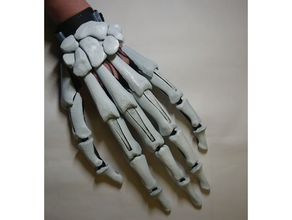 skeleton skin articulated finger extensions fingers hand 3d print model - Mito3D