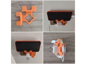 phone charger holder 2 1 2in1 battery design easy print galaxy huawei iphone mobile office oneplus orange stand rechargable samsung smartphone support usb 3d print model - Mito3D
