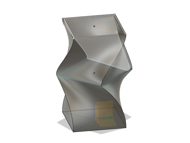 square double twist pot plinth twisted vase 3D print model - Mito3D