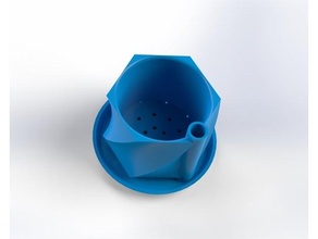 watering draining planter flower pot plant 3d print model - Mito3D