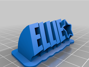 ellie sign customized 3d print model - Mito3D