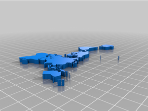 Dymaxion projeksiyon harita özelleştirilmiş 3d print model - Mito3D