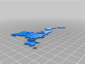 dymaxion projection map 2 customized 3d print model - Mito3D