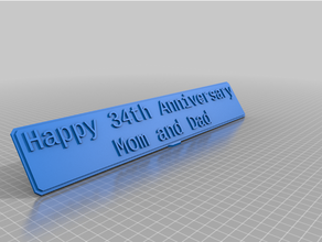 customized table plaque 3d print model - Mito3D
