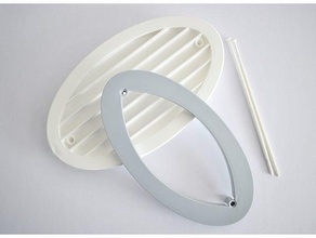 griglia supporto ovale rubinetto garage box auto ventilazione 3d print model - Mito3D