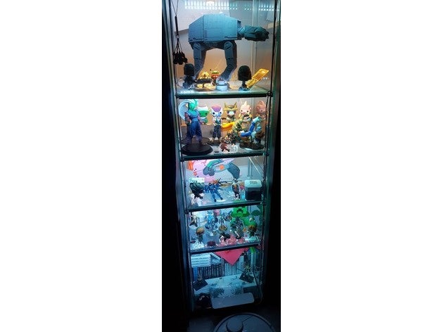 LED rails Ikea deté cabinet figures Ikeahack pirater leds bande led titulaire soutien lumière monter vitrine 3D print model - Mito3D