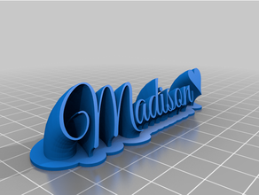 personalizado varrendo 2 line prato texto maddy 3d print model - Mito3D