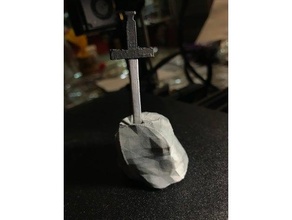 espada rock roca Arte licuadora blender3d 3d extraer 3d print model - Mito3D