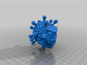 corona beholder - dnd monster aberration coronavirus covid19 npc 3d print model - Mito3D