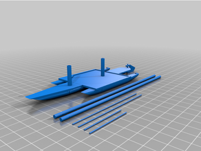 simple catamaran type boat 3d print model - Mito3D