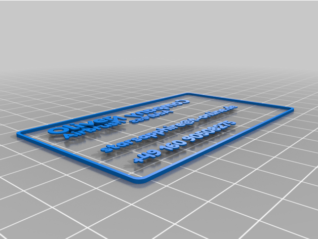 customized business card - dual extrusion 3D print model - Mito3D