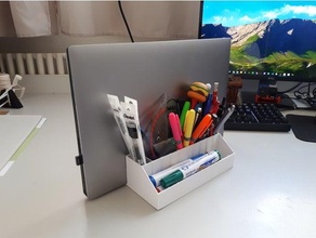desk organizer laptop stand xps 15 dell desktop office organization holder 3d print model - Mito3D