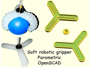 moule doux actionneur pince paramétrique openscad pneumatique muscle robotique silicone 3d print model - Mito3D