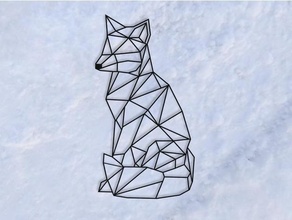 Raposa 2d arte decoração geométrico geometrylowpoly poli origami renard escultura parede 3d print model - Mito3D