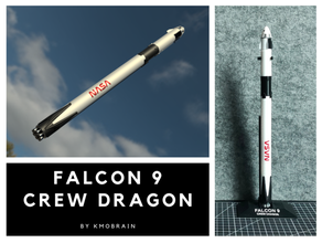 faucon 9 équipage dragon demo 2 échelle 1 200 multi pièces démo nasa fusée espace spacex Ver terre 3d print model - Mito3D