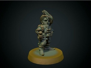 fantaisie gnome 28mm soutiens fdm dnd halfelin noble support marteau guerre 3d print model - Mito3D