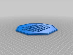 schild dusche sauberkeit octagon8 angepasst 3d print model - Mito3D