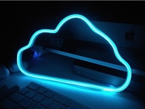 neon cloud sign el wire 25cm elwire 3d print model - Mito3D