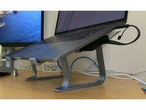 yanaşma dizüstü bilgisayar ayakta durmak usb c rıhtım Kulp destek macbook 3d print model - Mito3D