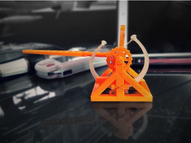 da vinci mini catapult 3d printed davinci desk penny siege weapon small toy 3D print model - Mito3D