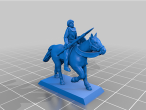 generic medieval mounted javelinmen 20mm 25mm cavalry historical javelin tabletop gaming wargaming 3d print model - Mito3D