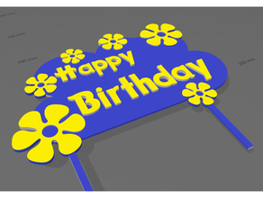 trolls style heureux anniversaire assiette gâteau 3d print model - Mito3D