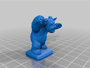 heroquest - barbarian quest yeti blender boardgame 3d print model - Mito3D