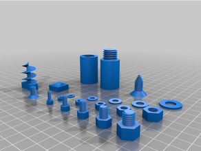 personalizzato vite discussioni buchi bulloni noccioline bacchette biblioteca 3d print model - Mito3D