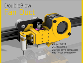 doubleblow - ender 3 hotend silent cooler 50 mm fan creality extruder 3d print model - Mito3D