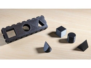 unmöglich Objekt Puzzle Quadrat + Kreis Dreieck gestalten 3d print model - Mito3D