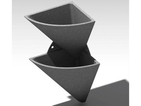 corner wall flower pot edge flowerpot 3d print model - Mito3D