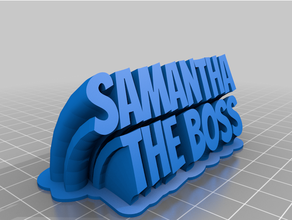 customized sweeping 2-line plate samantha boss 3d print model - Mito3D