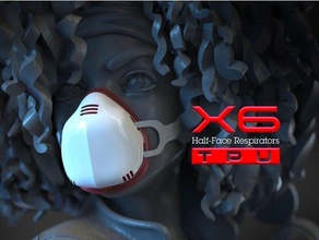 x6 half face gaz maskeleri tpu versiyon kovid covid 19 maskesi filtre maske tıbbi kalkan 3d print model - Mito3D