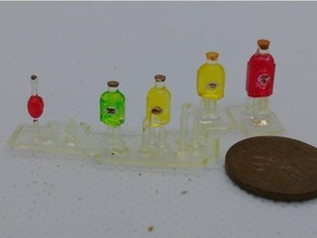 4 çeyrek ölçek 1 48 28mm dekoratif şişeler 3d print model - Mito3D