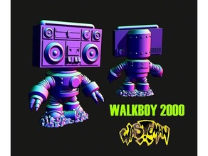 desperdicio walkboy 2000 miniatura post apocalyptic retro robot mesa juego azar guerra 3d print model - Mito3D