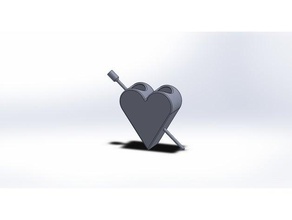 arrow heart pen holder 3d print model - Mito3D