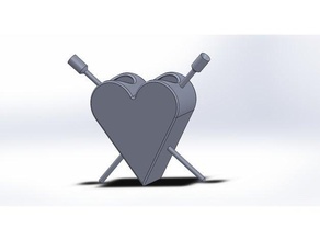 flecha corazón bolígrafo soporte amor oficina organización lápiz 3d print model - Mito3D