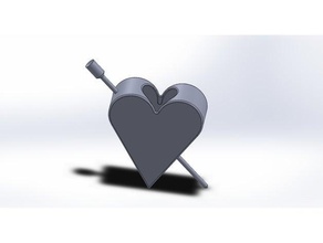 freccia cuore vaso fiore pentola amore 3d print model - Mito3D