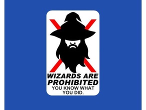 wizards prohibited sign dnd dungeons dragons fridge magnet funny refrigerator signs 3d print model - Mito3D