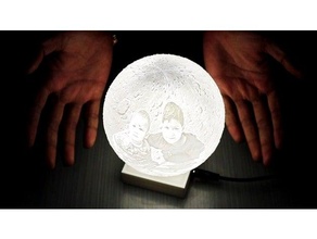 bricolaje diy foto Luna lámpara fotografía 3d print model - Mito3D