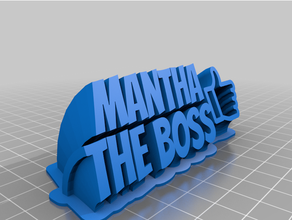 mantha boss pop text 3d print model - Mito3D