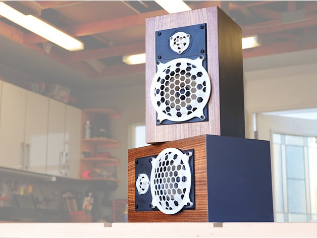 hexagon speaker grill set audio audiophile woofer 3D print model - Mito3D