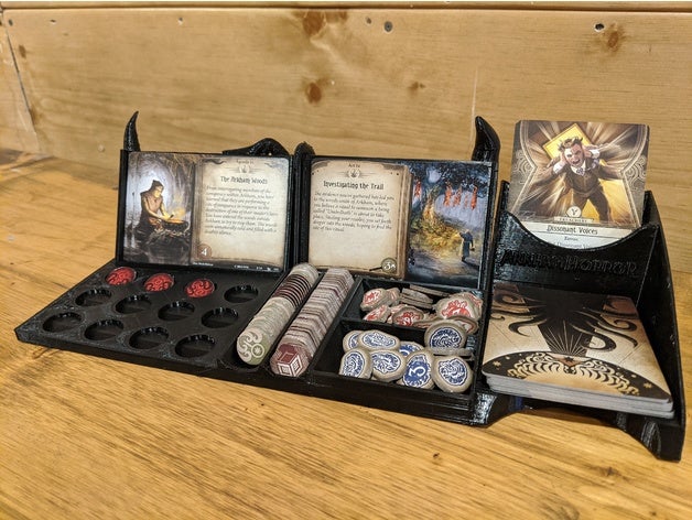 arkham orrore lcg pannello controllo centro gioco tavolo Accessori organizzatore tavola accessorio carta titolare supporto fantasia volo 3D print model - Mito3D