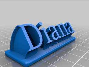 Diana Zeichen angepasst 3d print model - Mito3D