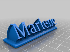Marlene işaret özelleştirilmiş 3d print model - Mito3D